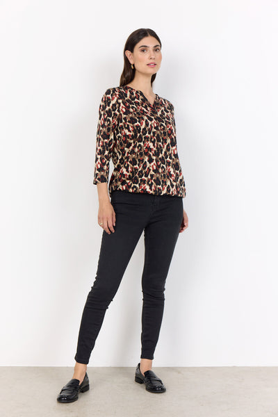 SC-FELICITY AOP 516 Bluse Rust rød