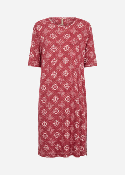 SC-BIARA AOP 154 Kjole Rød