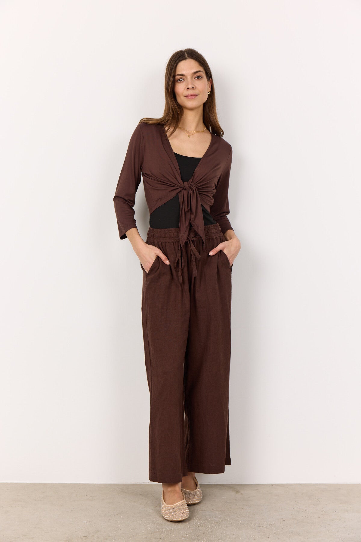 SC-MARICA 285 Cardigan Mørk brun
