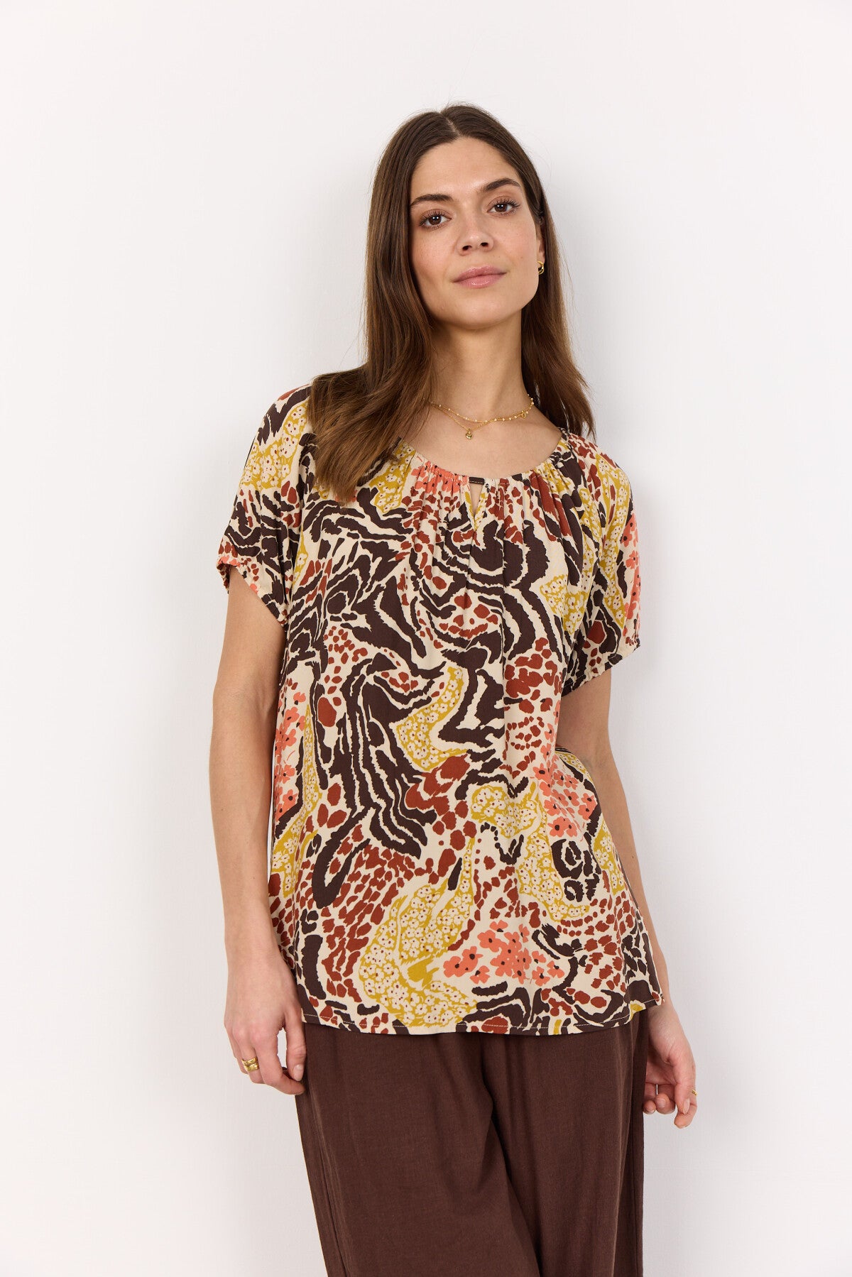 SC-ROSAELA 2 Bluse Mørk brun