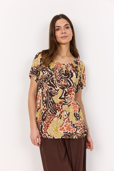 SC-ROSAELA 2 Bluse Mørk brun