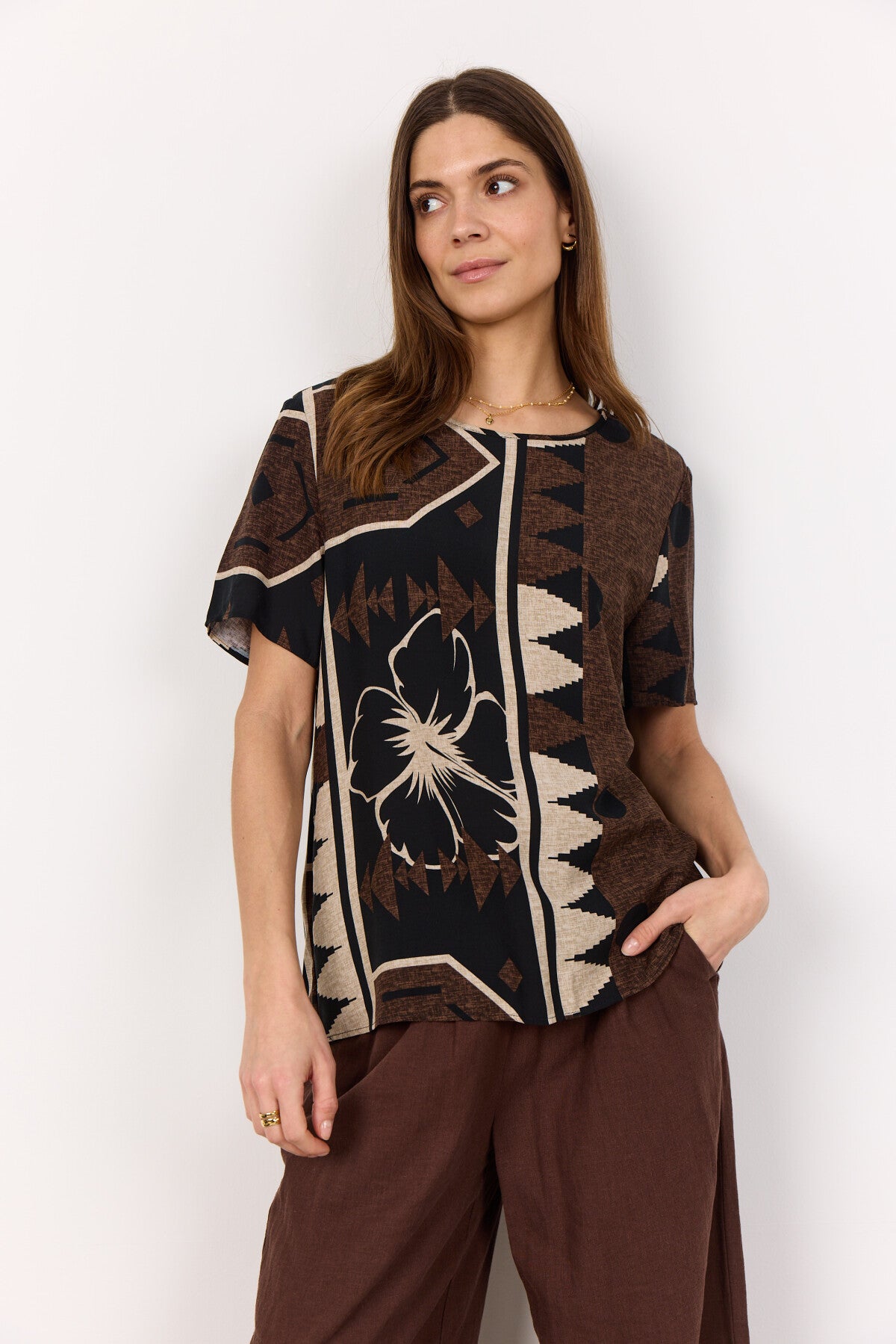SC-ROSALIE 1 Bluse Mørk brun