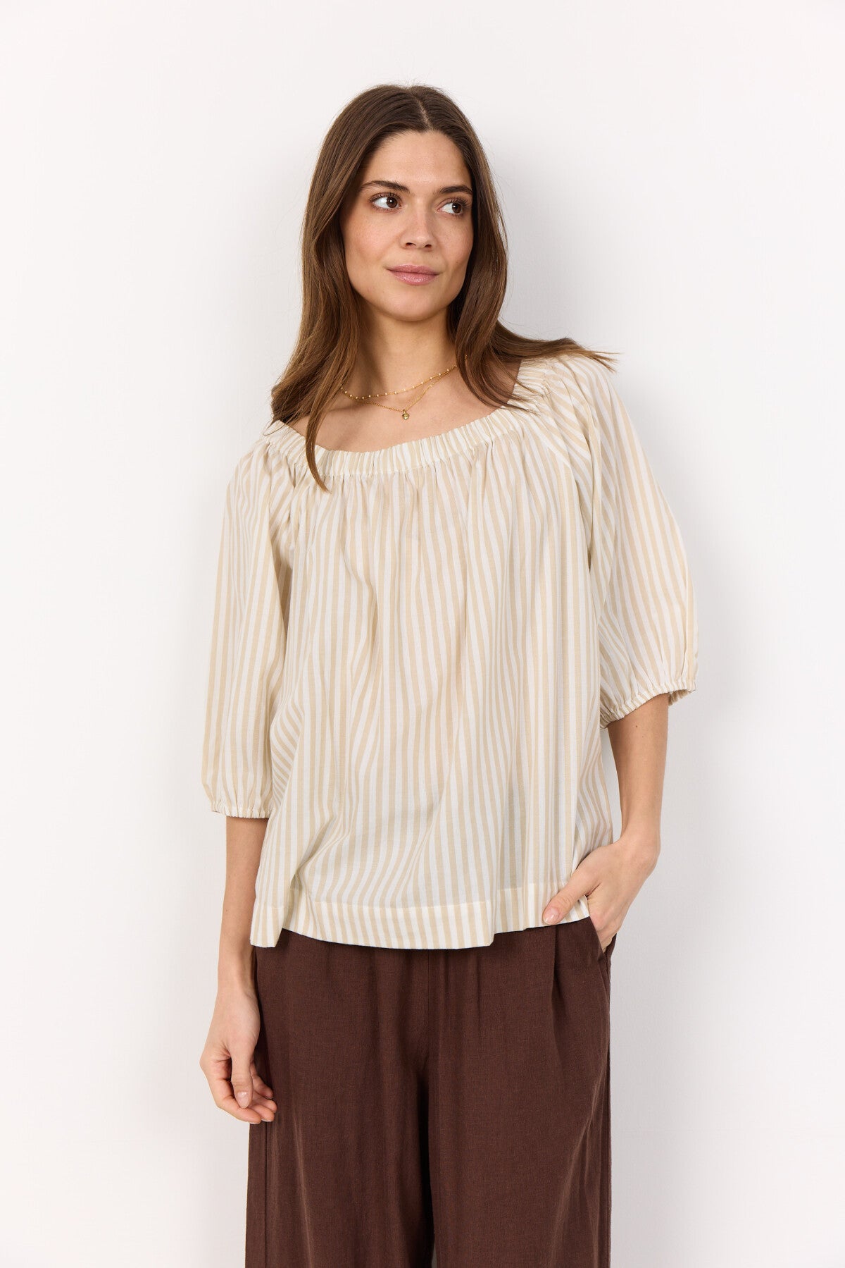 SC-ROSETTE 3 Bluse Sand