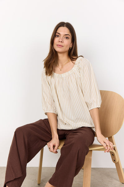 SC-ROSETTE 3 Bluse Sand