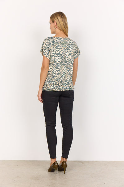 SC-MARICA AOP 315 T-shirt Støvet Grøn