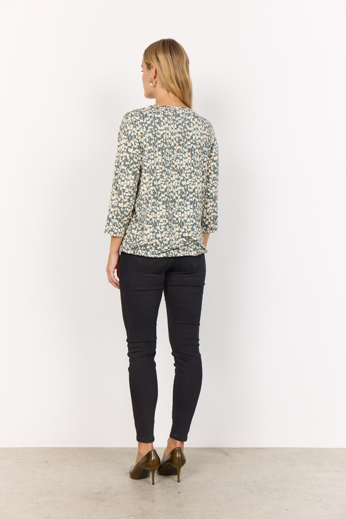 SC-MARICA AOP 316 Bluse Støvet Grøn