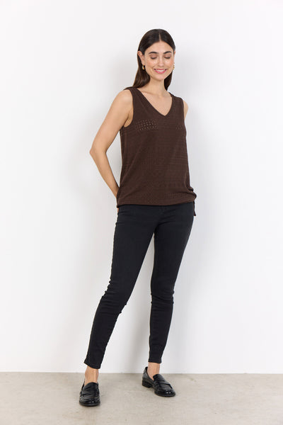 SC-SATINE 1 Top Mørk brun