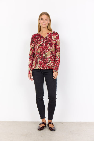 SC-FELICITY AOP 518 Bluse Rød