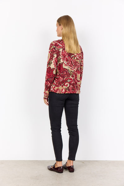 SC-FELICITY AOP 518 Bluse Rød