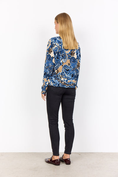 SC-FELICITY AOP 518 Bluse Mørk blå