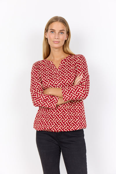 SC-FELICITY AOP 519 Bluse Rød