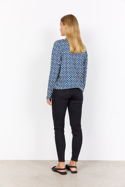 SC-FELICITY AOP 520 Bluse Mørk blå