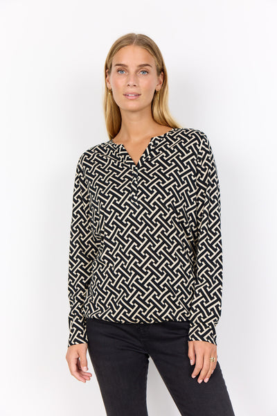 SC-FELICITY AOP 520 Bluse Sort