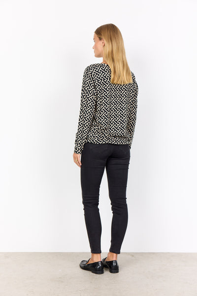 SC-FELICITY AOP 520 Bluse Sort