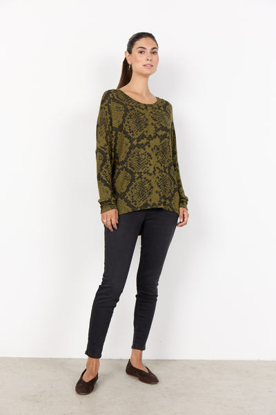 SC-BIARA AOP 145 Bluse Mørkegrøn