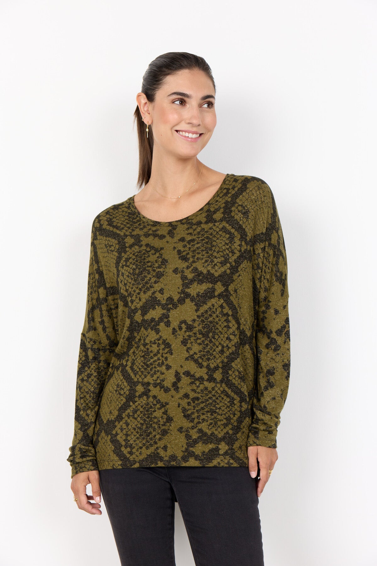 SC-BIARA AOP 145 Bluse Mørkegrøn