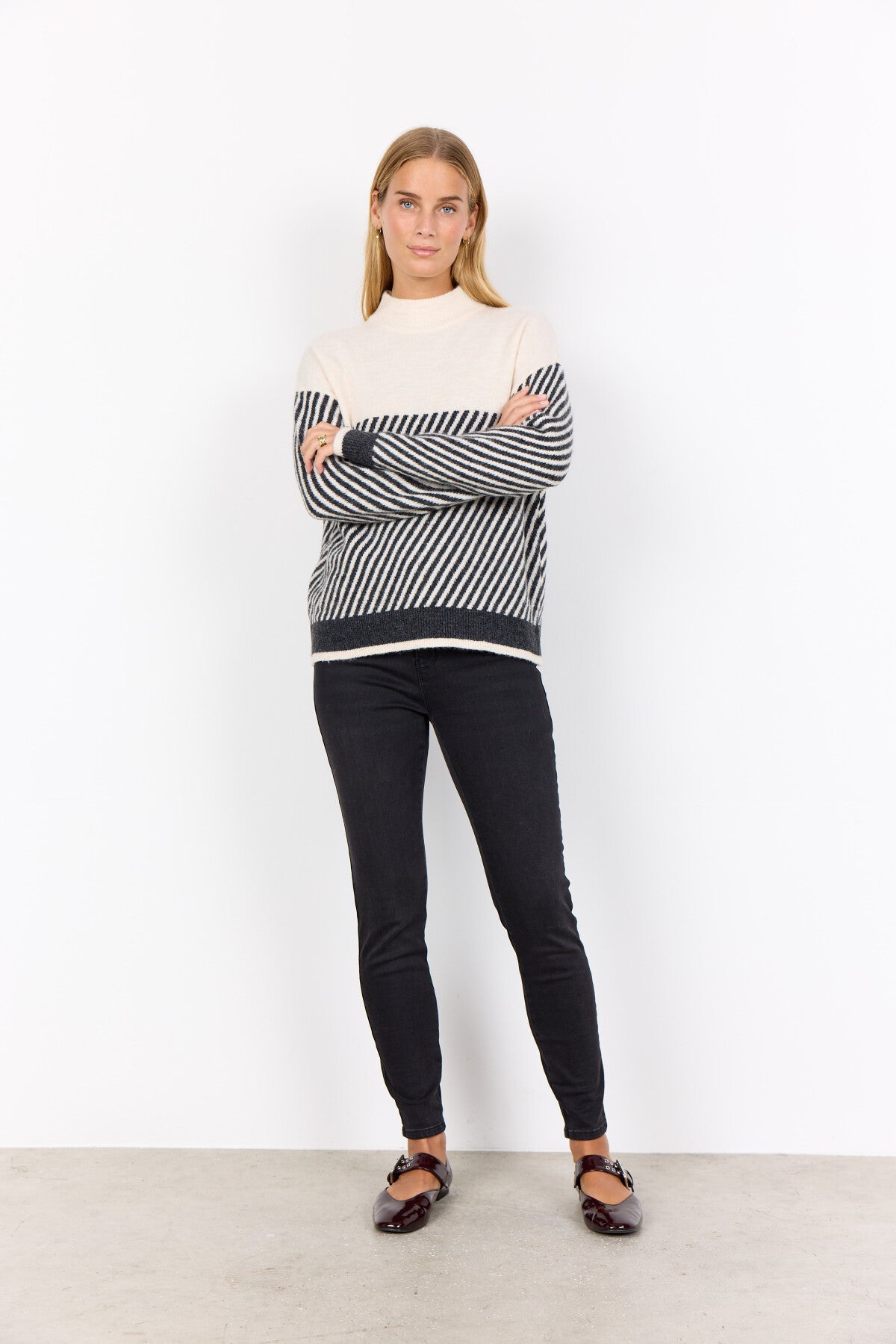 SC-NESSIE STRIPE 71 Pullover Creme