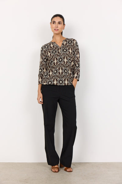 SC-FELICITY AOP 504 T-shirt Mørk brun