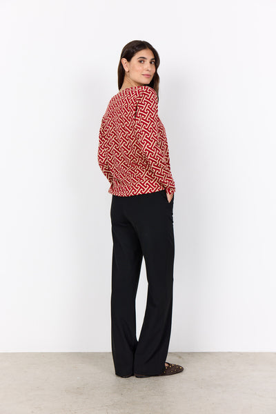 SC-FELICITY AOP 520 Bluse Rød