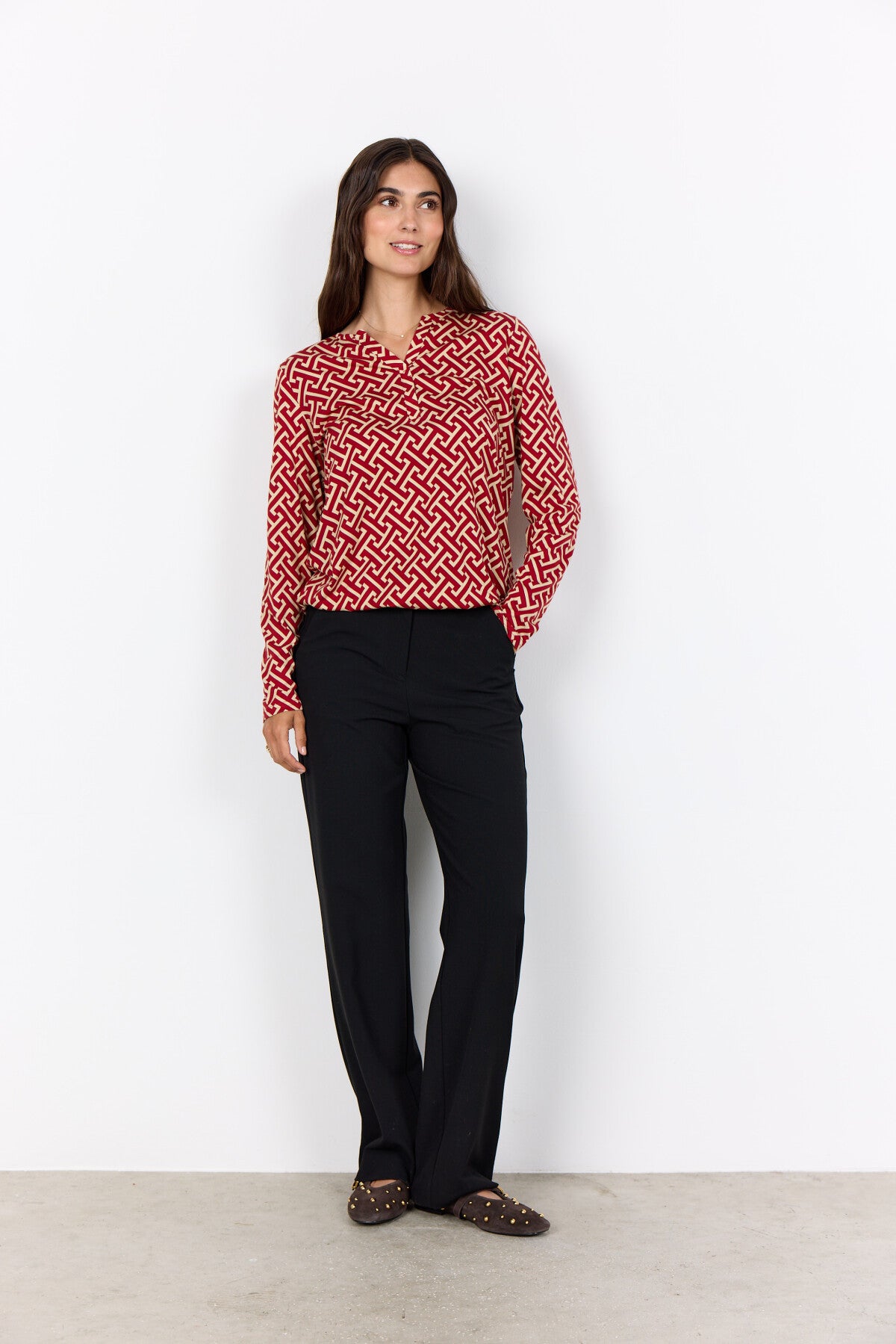 SC-FELICITY AOP 520 Bluse Rød