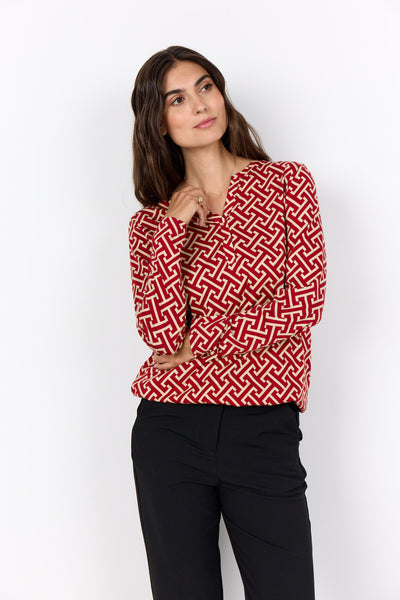 SC-FELICITY AOP 520 Bluse Rød