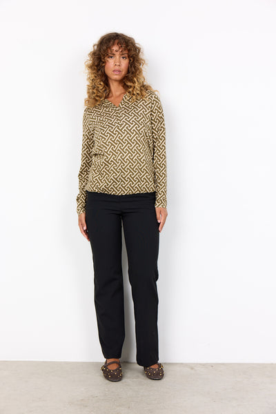 SC-FELICITY AOP 520 Bluse Mørkegrøn