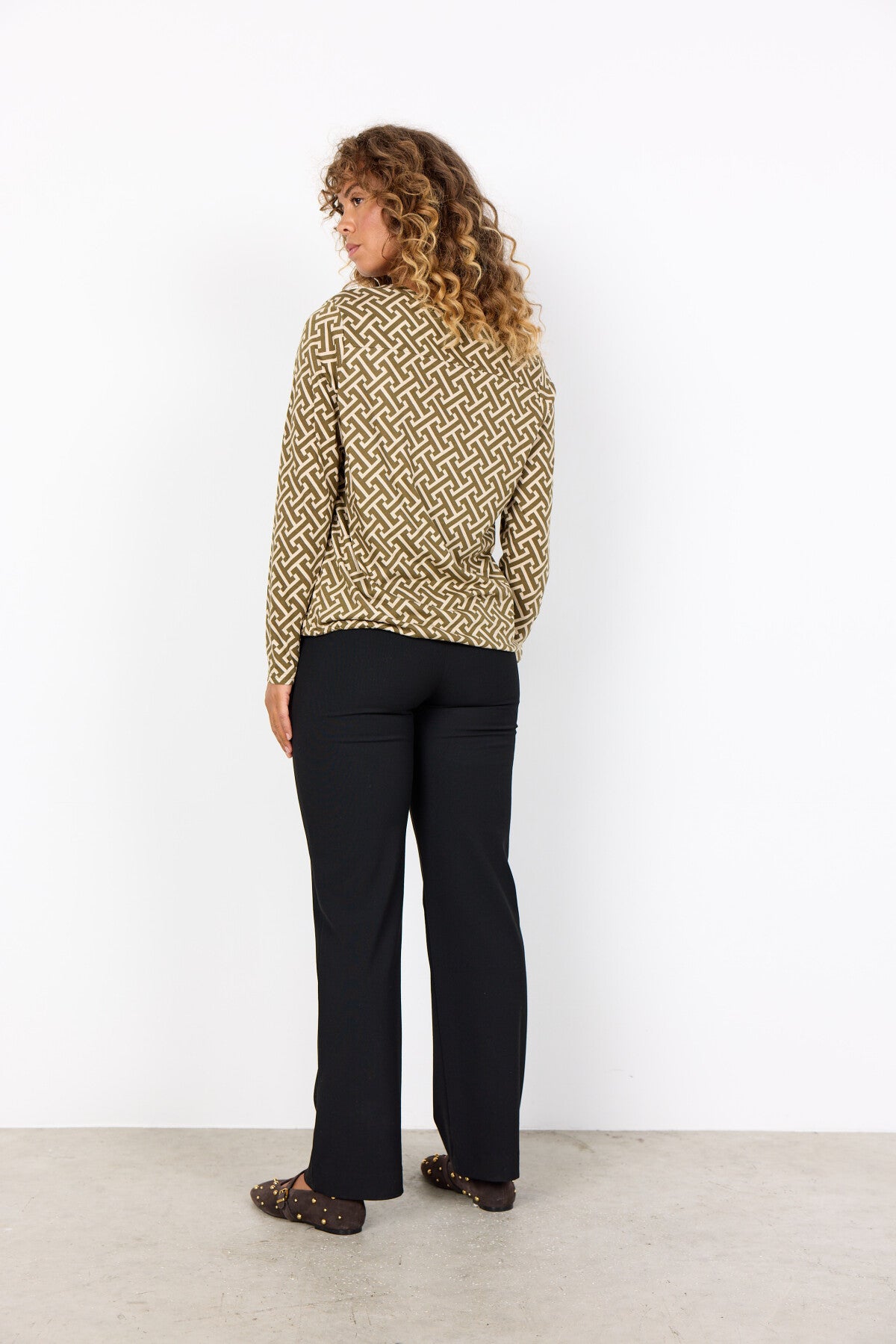 SC-FELICITY AOP 520 Bluse Mørkegrøn