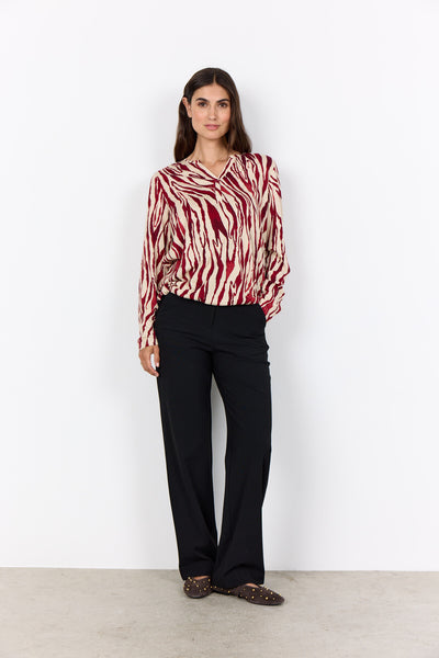 SC-FELICITY AOP 522 Bluse Rød