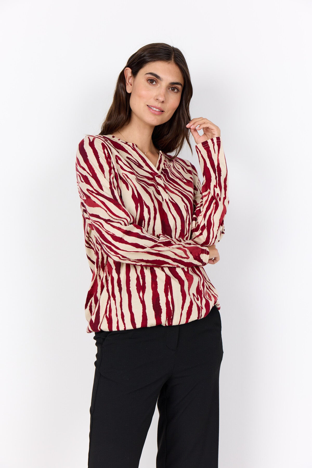 SC-FELICITY AOP 522 Bluse Rød