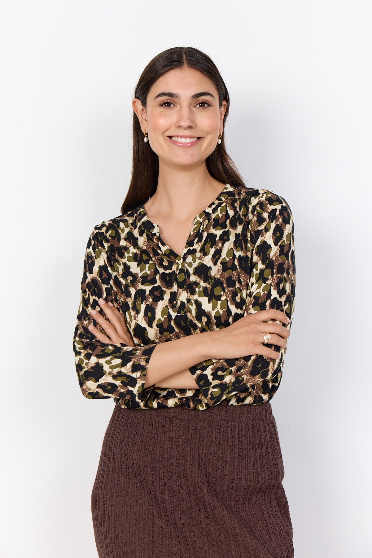 SC-FELICITY AOP 516 Bluse Oliven