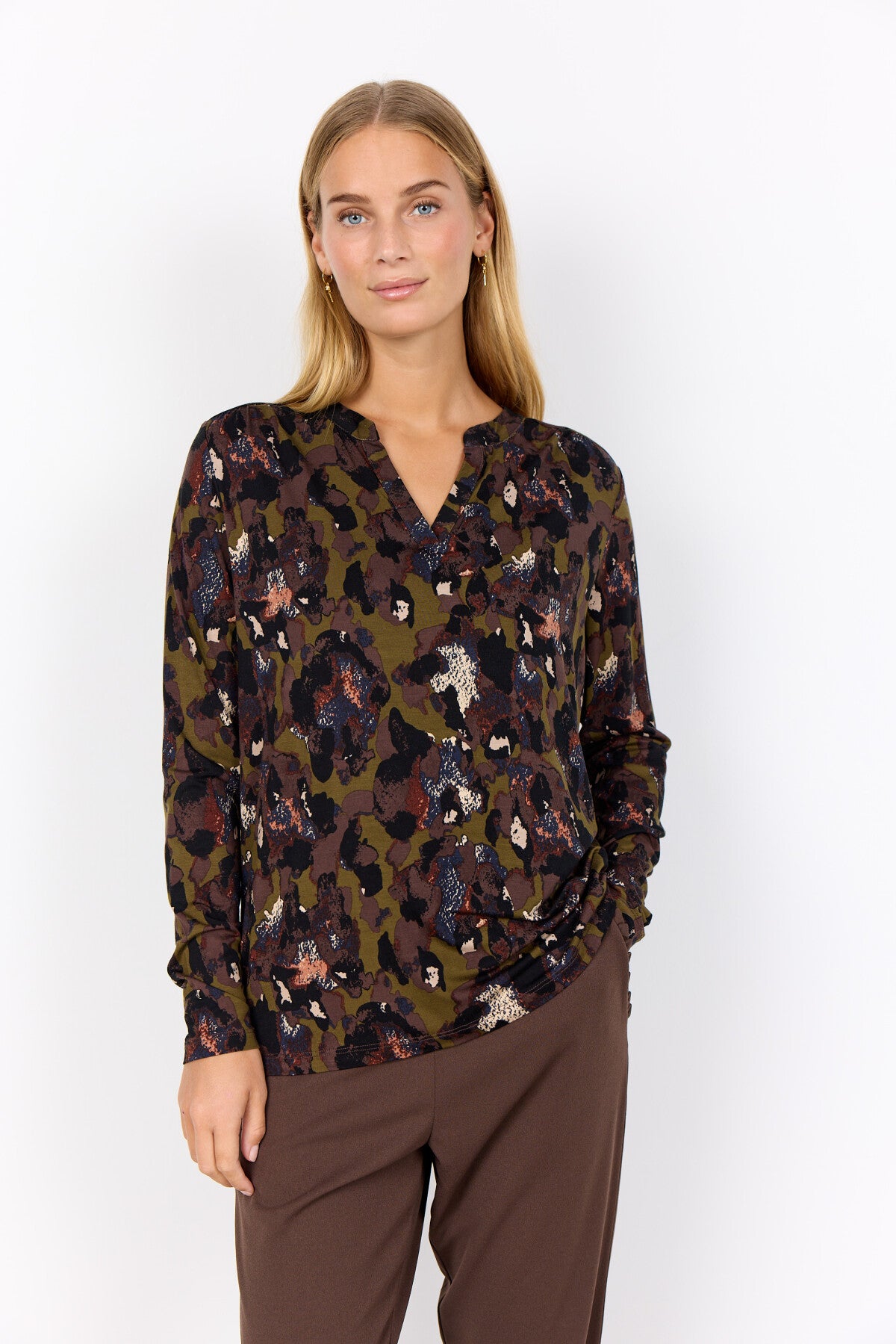 SC-MARICA AOP 341 Bluse Mørkegrøn