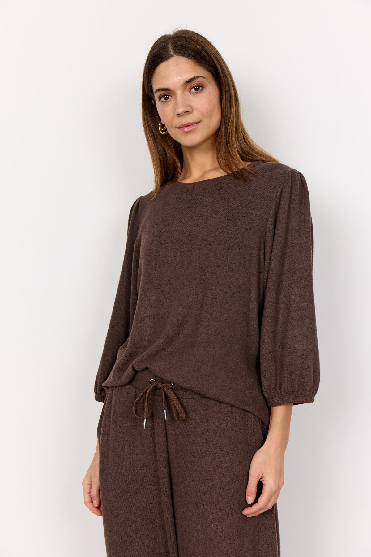 SC-BIARA 116 Bluse Mørk brun