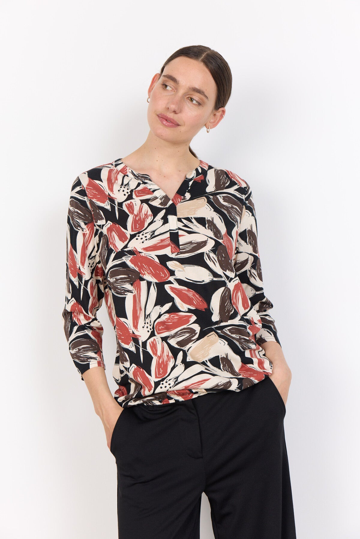 SC-FELICITY AOP 512 Bluse Rød