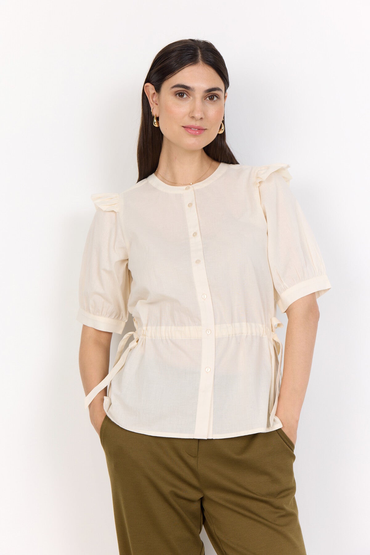 SC-CALISTE 20 Skjorte Creme