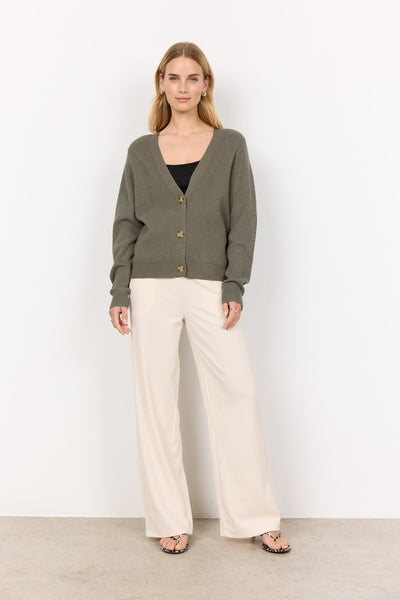 SC-KANITA 12 Cardigan Støvet Grøn