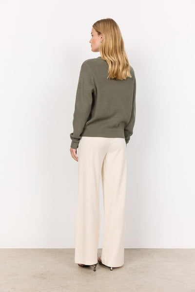 SC-KANITA 12 Cardigan Støvet Grøn