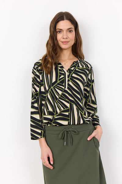SC-FELICITY AOP 510 Bluse Grøn