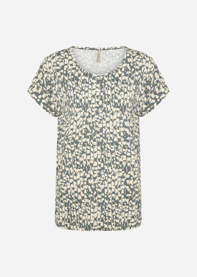 SC-MARICA AOP 315 T-shirt Støvet Grøn