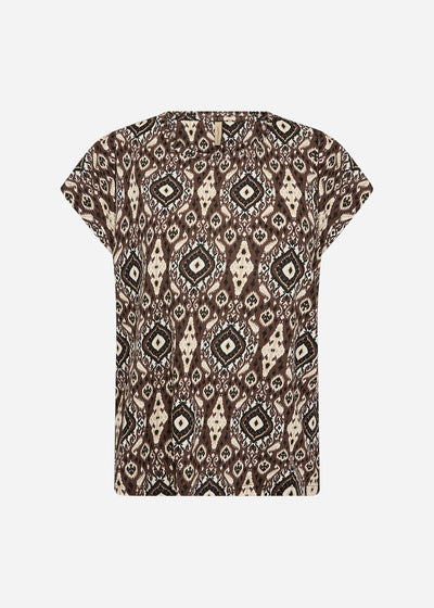 SC-FELICITY AOP 503 T-shirt Mørk brun