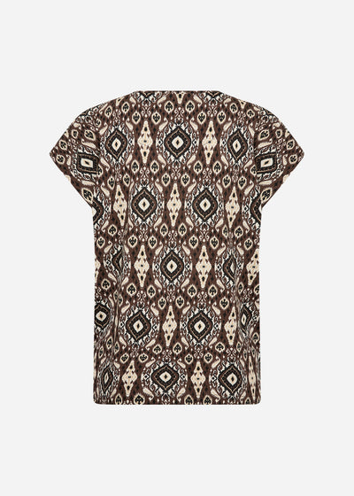 SC-FELICITY AOP 503 T-shirt Mørk brun
