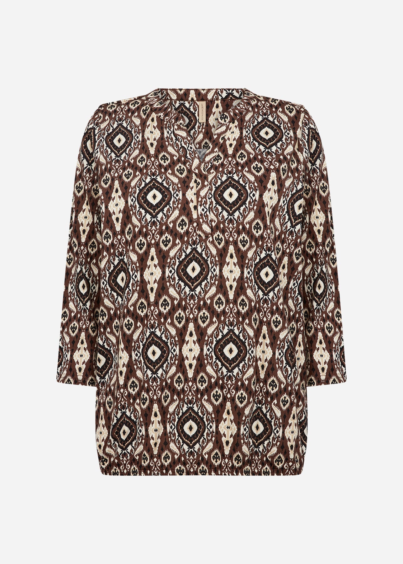 SC-FELICITY AOP 504 T-shirt Mørk brun