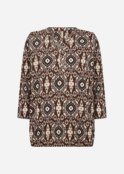 SC-FELICITY AOP 504 T-shirt Mørk brun