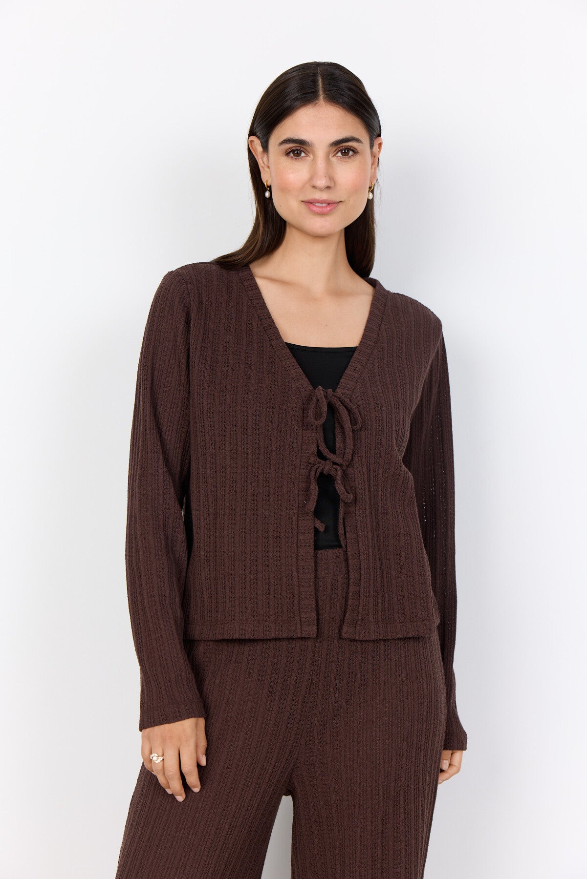 SC-SHONAS 3 Cardigan Mørk brun