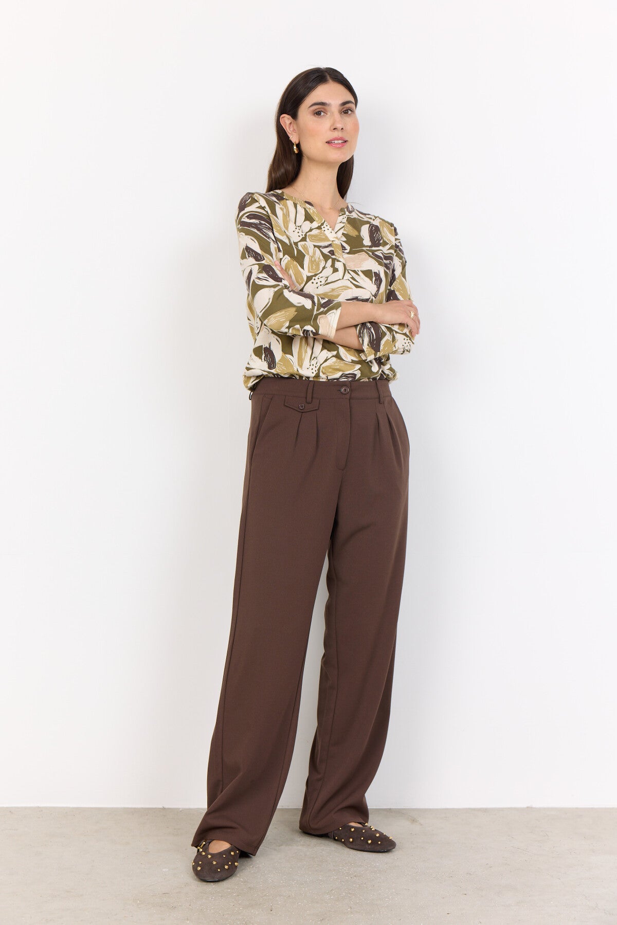 SC-FELICITY AOP 512 Bluse Oliven