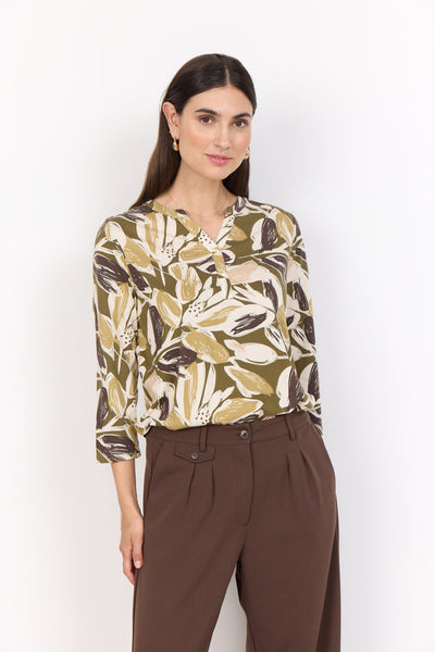 SC-FELICITY AOP 512 Bluse Oliven