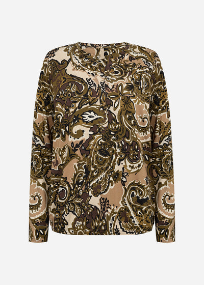 SC-FELICITY AOP 518 Bluse Mørkegrøn