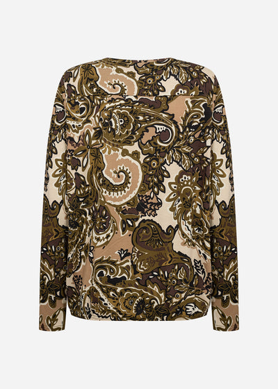 SC-FELICITY AOP 518 Bluse Mørkegrøn