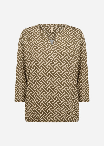 SC-FELICITY AOP 519 Bluse Mørkegrøn