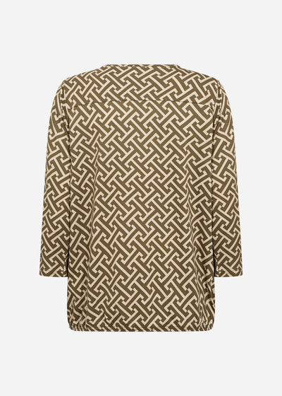 SC-FELICITY AOP 519 Bluse Mørkegrøn
