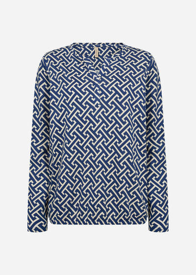 SC-FELICITY AOP 520 Bluse Mørk blå